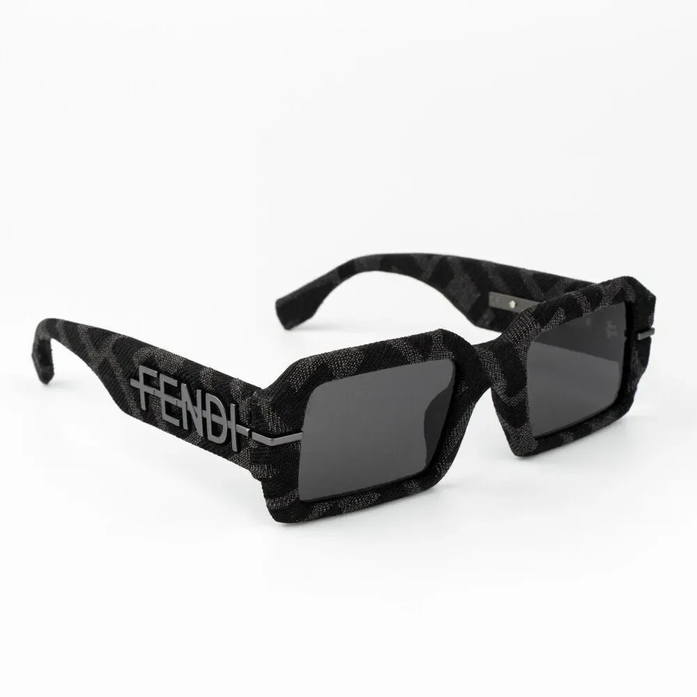 Fendi FENDIGRAPHY Men Sunglasses Rectangle Grey Monogram FE40074U 05A BRAND NEW